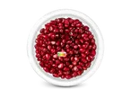 Verse granaatappelpitjes in een doorzichtige kom, met Nutri-Score A en 90g.