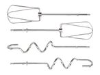 Set of two whisk beaters and two dough hooks for a hand mixer.