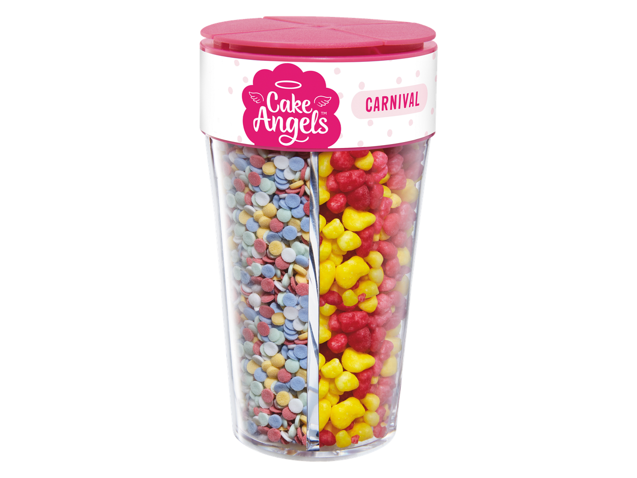 Cake Angels sprinkles en suikerparels, carnaval thema.