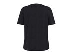 Back view of a plain black short-sleeved t-shirt.