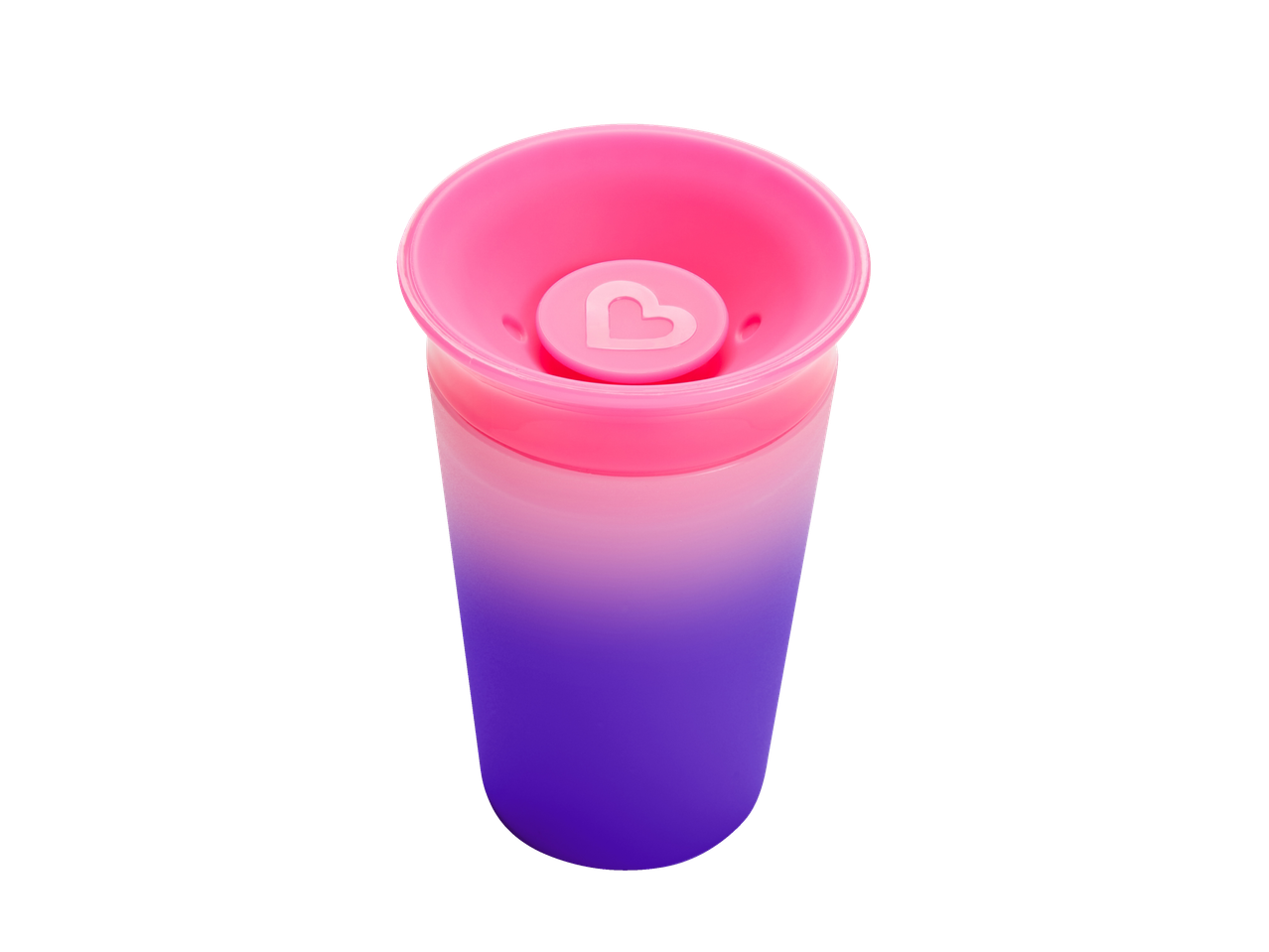 Munchkin Miracle 360 Sippy Cup with a pink-to-purple gradient