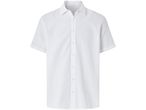 Camicia bianca a maniche corte in lino.