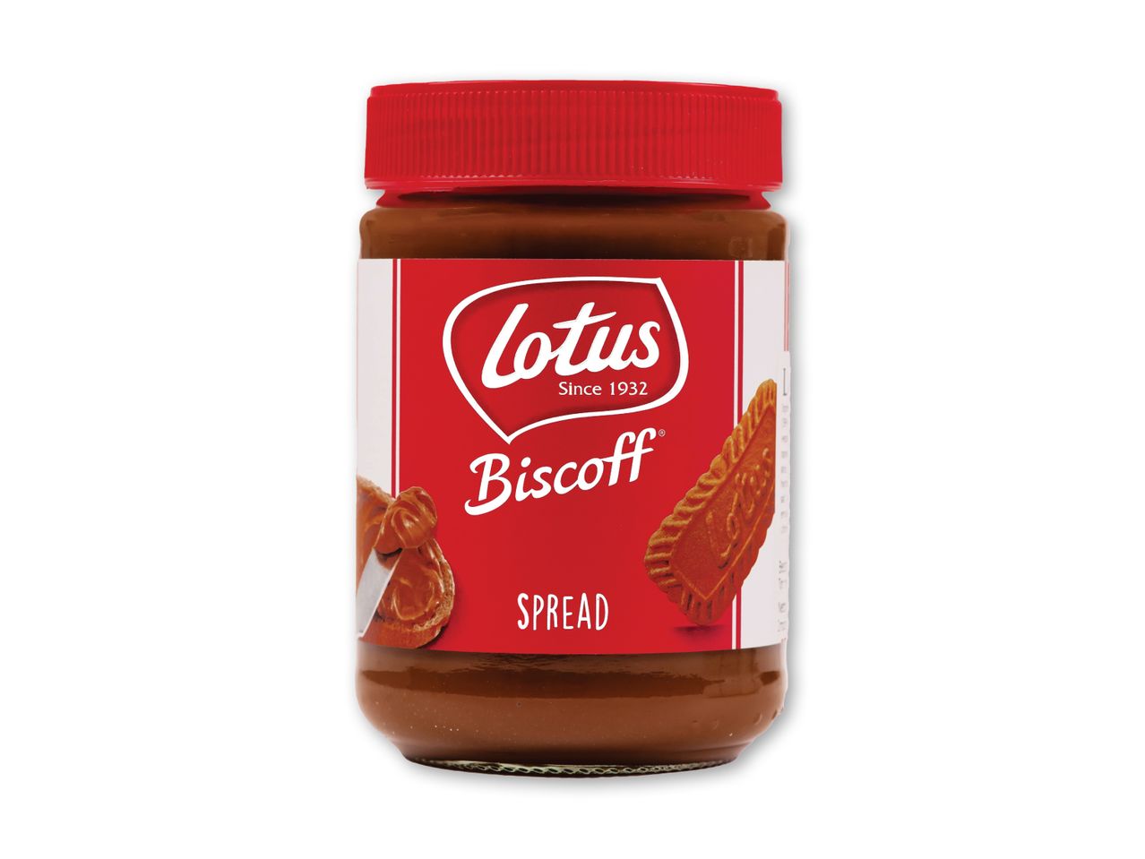 Lotus Biscoff spredning i et glas.