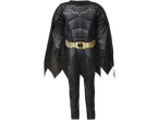 Batman costume with a gold bat symbol and utility belt.