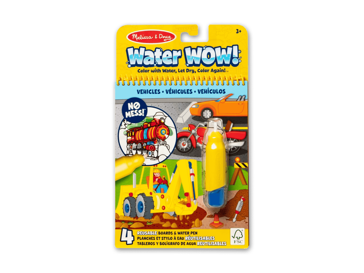 Melissa & Doug Water WOW! Fahrzeuge Malbuch mit Wasserstift, wiederverwendbar.