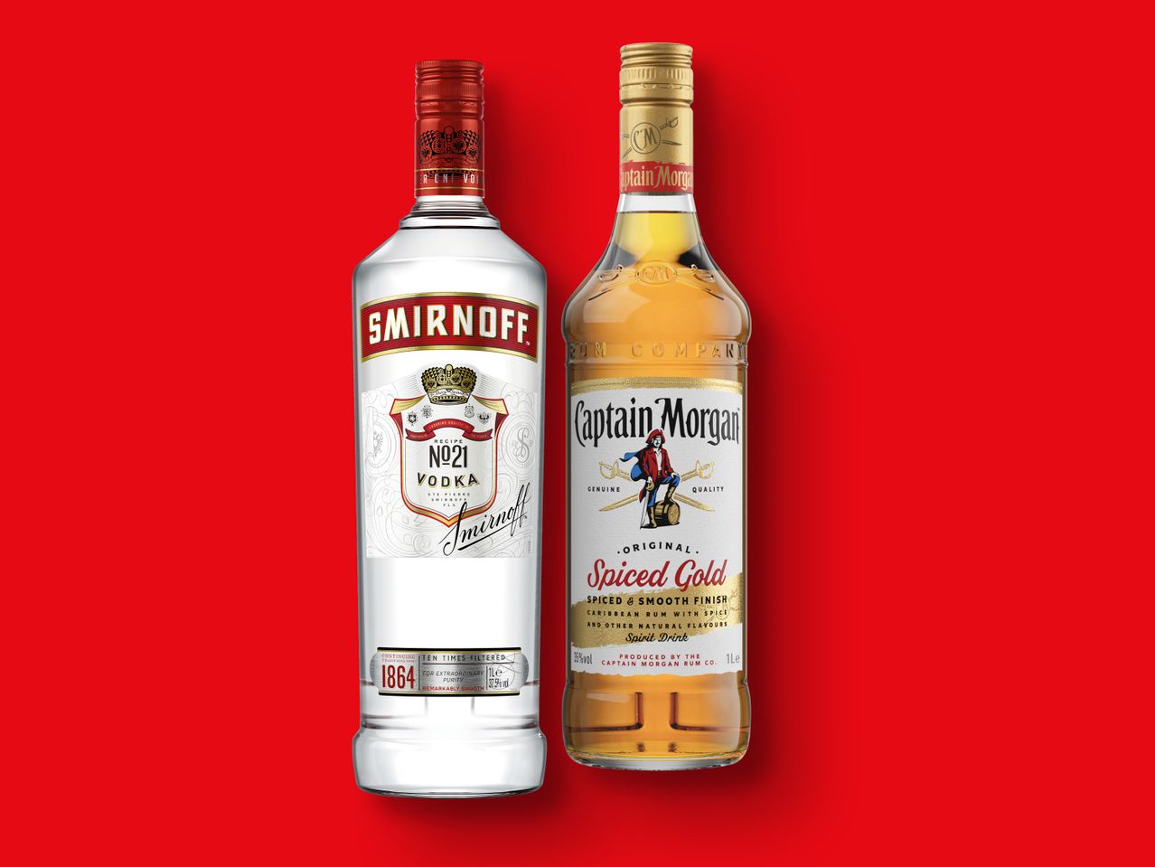 Gehe zu Vollbildansicht: Smirnoff No. 21 Vodka/Captain Morgan Original Spiced Gold - Bild 1