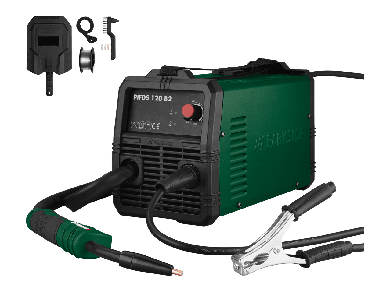 Parkside PIFDS 120 B2 -hitsauskone ja tarvikkeet