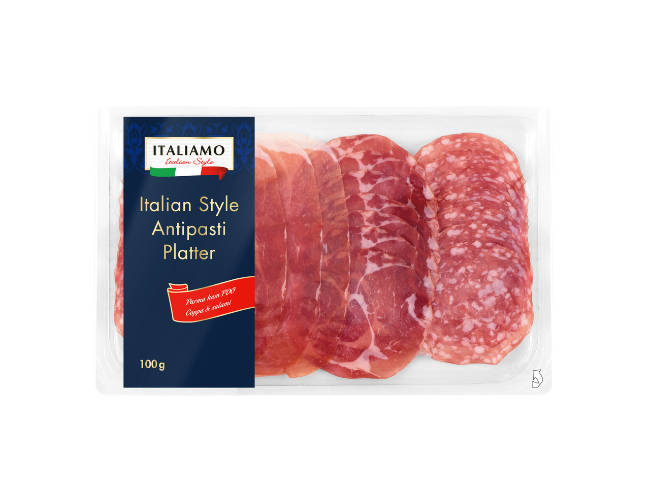Prato de antipasto italiano com presunto Parma, coppa e salame.