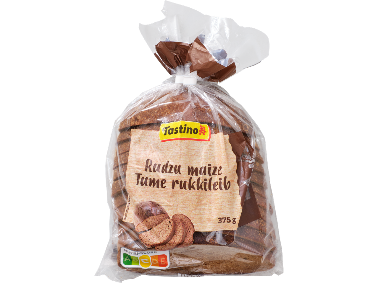 Tastino Rudzu maize Tume rukkileib maize 375g iepakojumā.