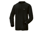 Črna Parkside Henley majica z dolgimi rokavi in gumbi.