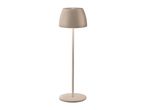 Modern beige cordless LED table lamp with a textured finish