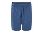 Blue drawstring athletic shorts.