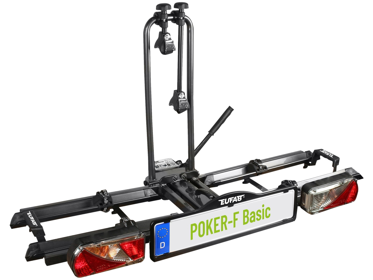 EUFAB POKER-F Basic Fahrradträger mit Lichtern und Kennzeichenhalter