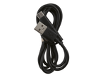 Черен USB кабел с Micro-USB и USB-A конектори, навит на руло.