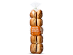 Witte bolletjes in een plastic zak.