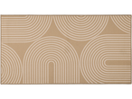 Livarno tepih s bež pozadinom i bijelim zakrivljenim linijama