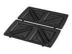 Open sandwich maker plates with triangular compartments