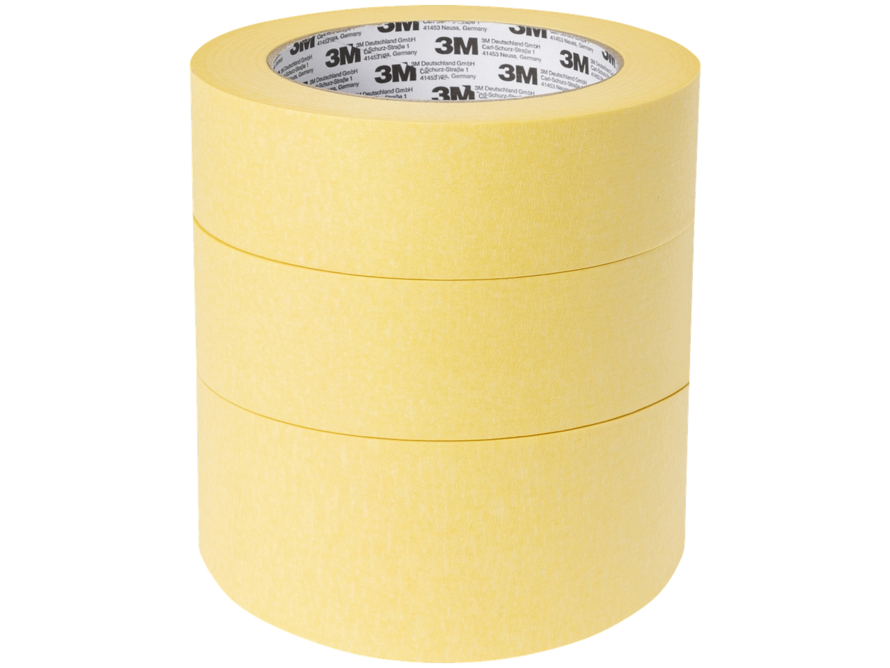 3M afplakband set, drie rollen gele tape.