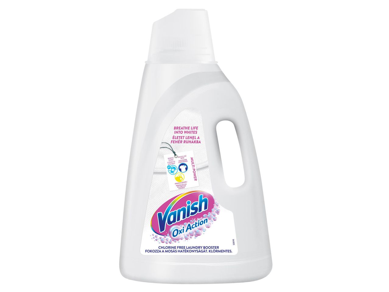Vanish Oxi Action klórmentes mosószer-adalék fehér ruhákhoz.