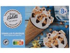 BON GELATI Gelado de Baunilha com Crocante de Avelã, 8 cones por embalagem.