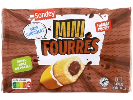 SONDEY Mini gâteaux fourrés chocolat