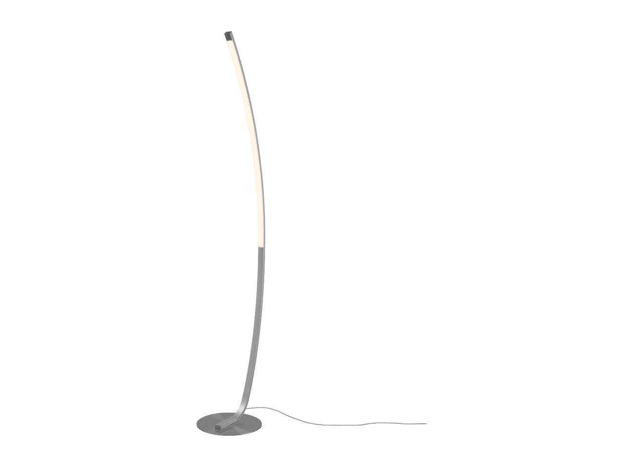Curved LED Floor Lamp With Matt Nickel Finish