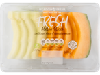 Meadow Fresh melon slices: cantaloupe and honeydew.
