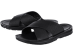 Schwarze LIVERGY Pantolette Sandalen mit perforierten Kreuzriemen.