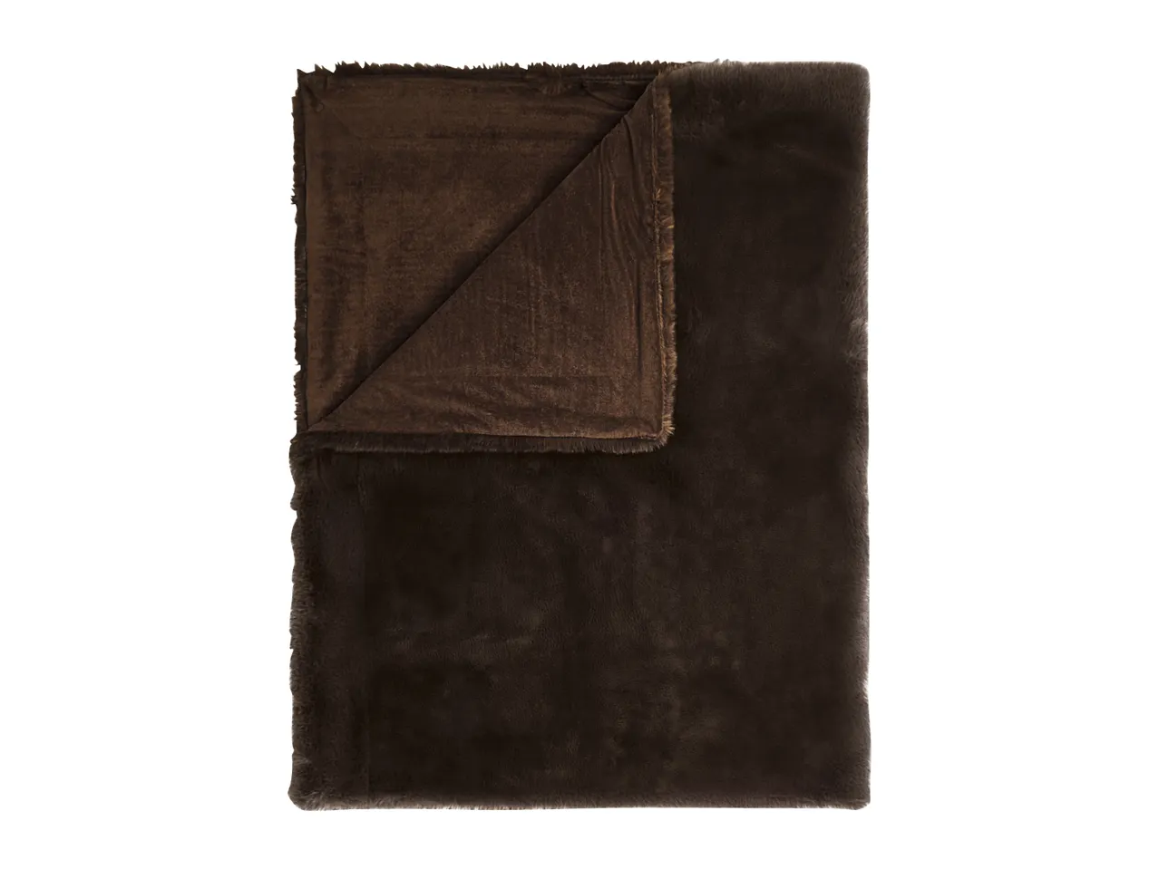 Soft brown faux fur blanket with a plush reverse side