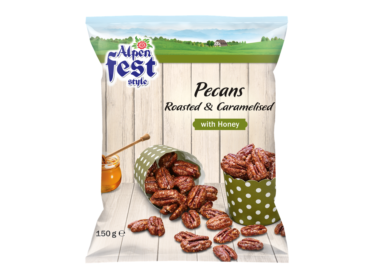 Alpenfest Pecans Roasted & Caramelised with Honey, 150g