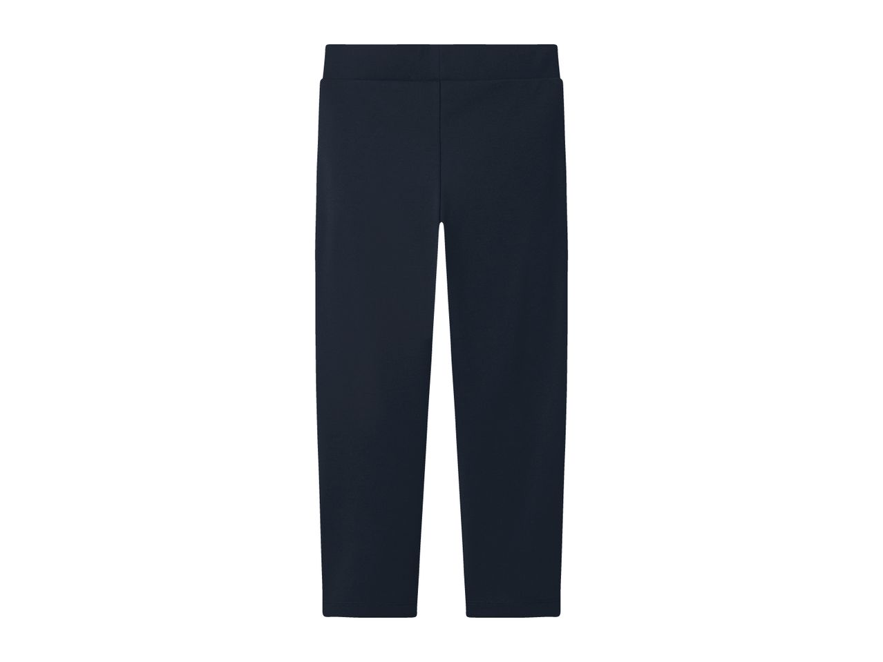 Dark blue leggings with an elastic waistband