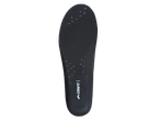 A black Crivit insole with ventilation holes.