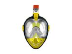 Fuldansigts snorkelmaske i sort, gul og orange