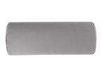 A gray cylindrical bolster pillow on a white background.