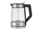 SILVERCREST® Premium Digital Glass Kettle with a clear glass body and black handle.