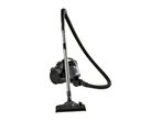 Black bagless cylinder vacuum cleaner with telescopic tube and floor nozzle