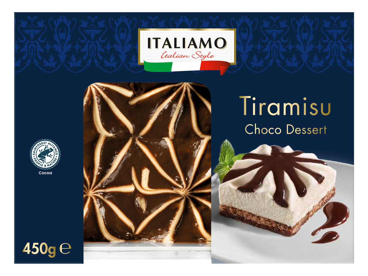 Sobremesa de chocolate Tiramisu Italiamo (450g).