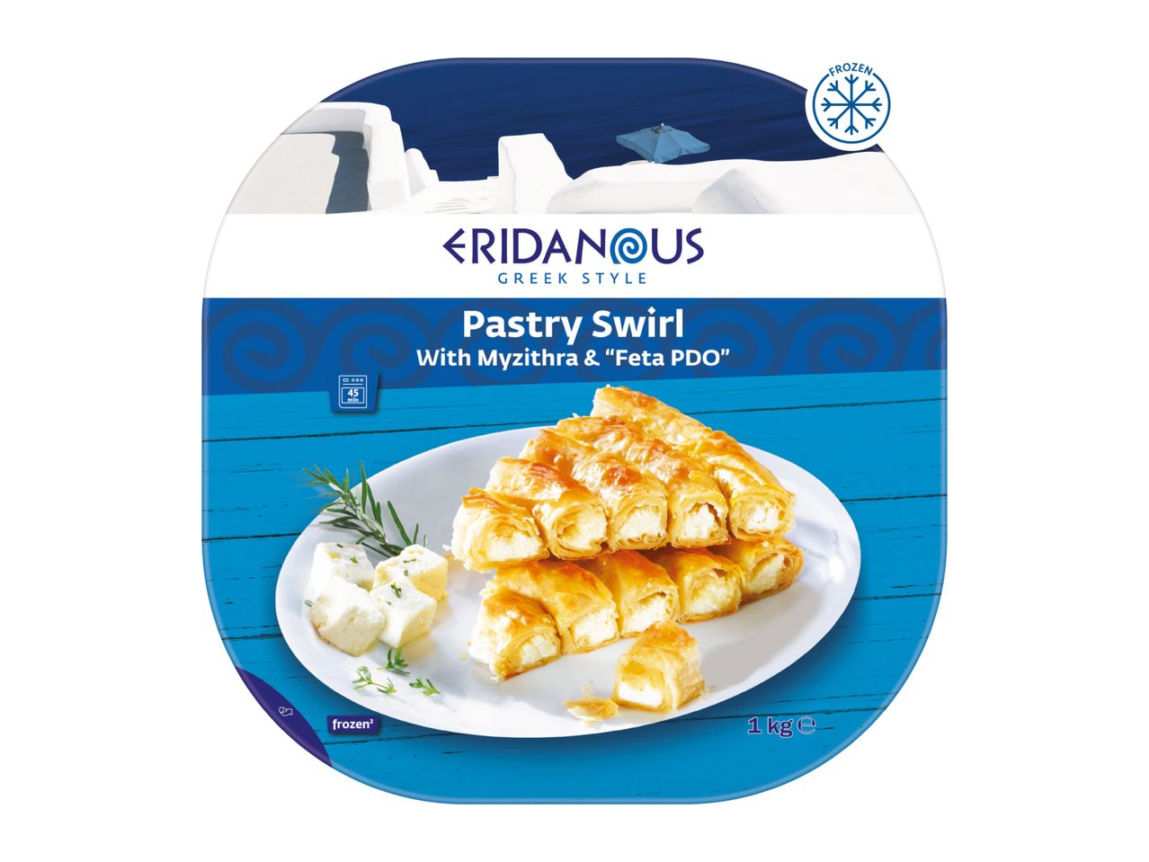 Eridanous Greek Style Pastry Swirl with Myzithra & Feta PDO, frozen, 1kg.
