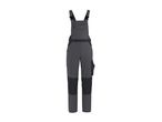 Grey and dark grey work dungarees with pockets and adjustable straps.