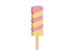 Gelatelli Sladoled na palčki premium: gelado em espiral rosa e amarelo no palito.