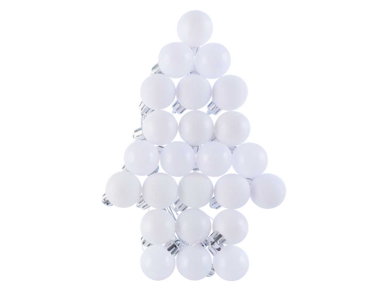 Livarno home 24 valge jõulukuuli komplekt puu kujul