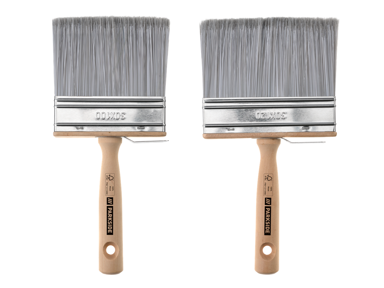 Parkside pintslikomplekt, sisaldab kahte pintslit suurusega 30x100 ja 30x120.