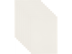 Dez folhas de papel branco empilhadas.