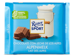 Ritter Sport Alpenmelk chocolade: 100g reep met melkchocolade.