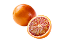 Bloedappelsinen: één geheel en één gehalveerd.
