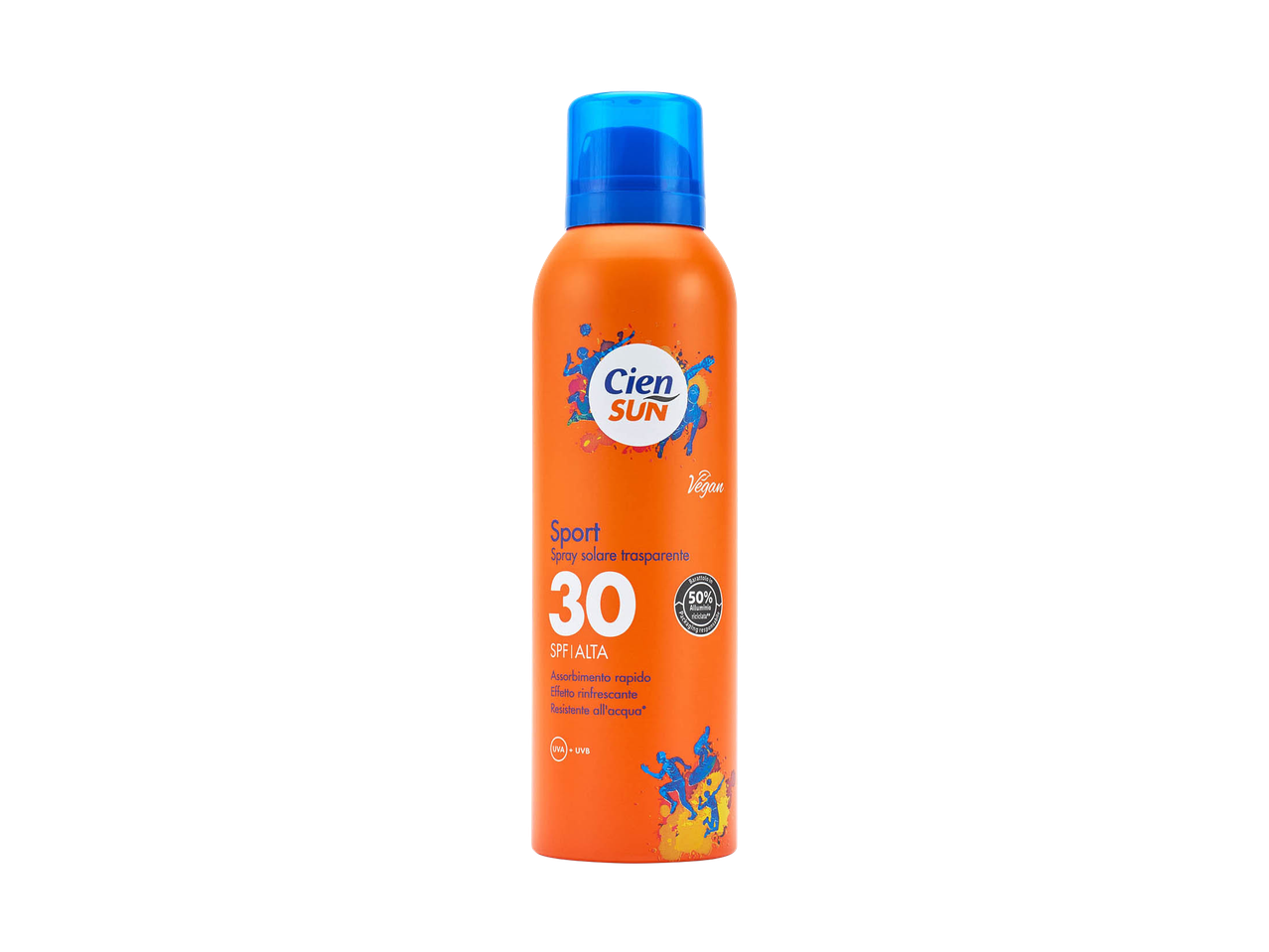 Cien Sun Sport SPF 30 sun spray: high protection, vegan, quick absorbing.