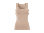 Ein beiger, nahtloser Shapewear-Tanktop für Frauen.