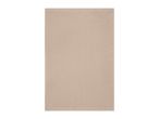 Beige rectangular towel with a textured surface and hemmed edges.