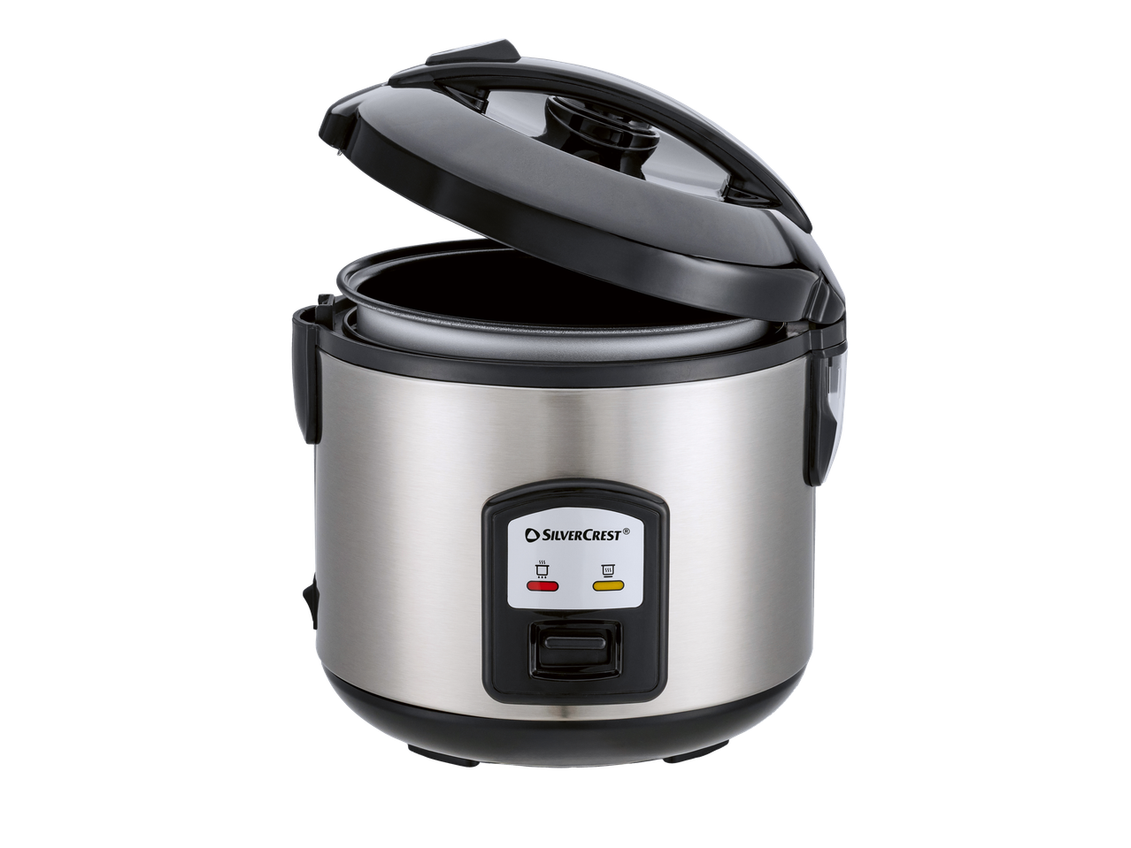 SILVERCREST® Reiskocher com tampa aberta, prateado e preto