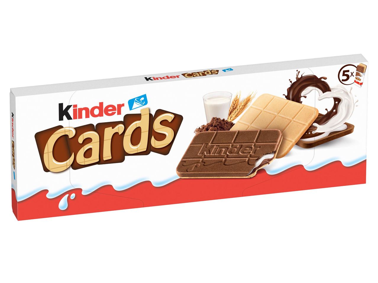 Kinder Cards csokoládé kekszek doboza.